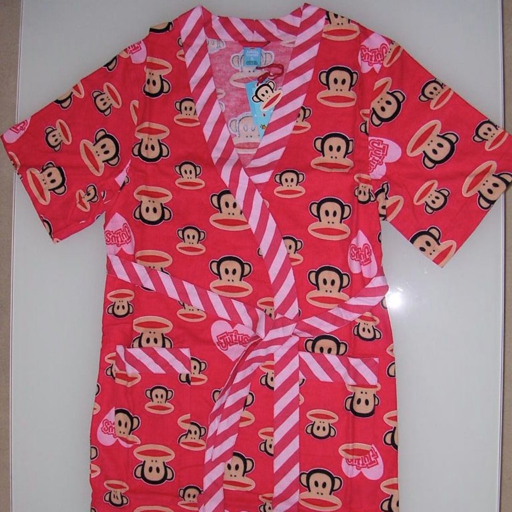 GENUINE PAUL FRANK FLANNEL MARGOT ROBE RED SIZE S
